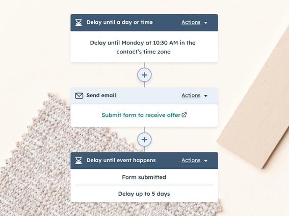 Schedule email sends and delay sends until users take certain actions