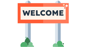 Welcome sign. 